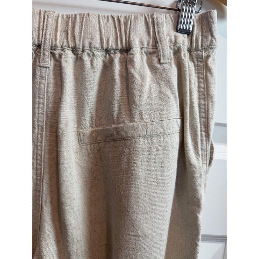 Cotton On Womens Wide Leg Linen Blend Pleated Pants Oatmeal Beige Size 4 trouser - Picture 8 of 9
